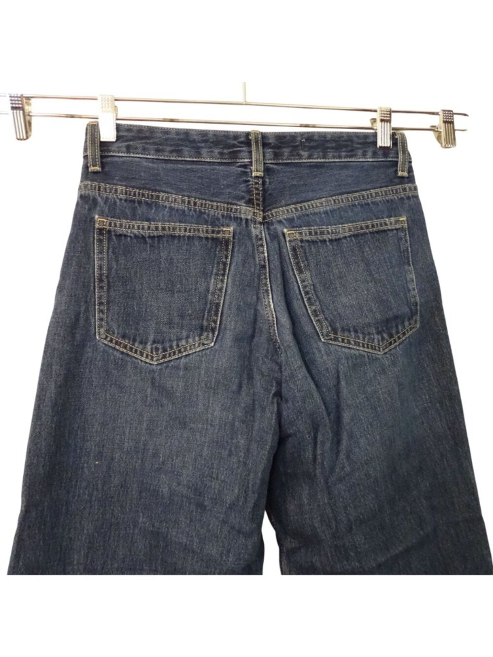 Zara Wide Leg Raw Hem Jeans Denim Blue Size 2 High Waist Boho Retro Streetwear - Picture 5 of 11
